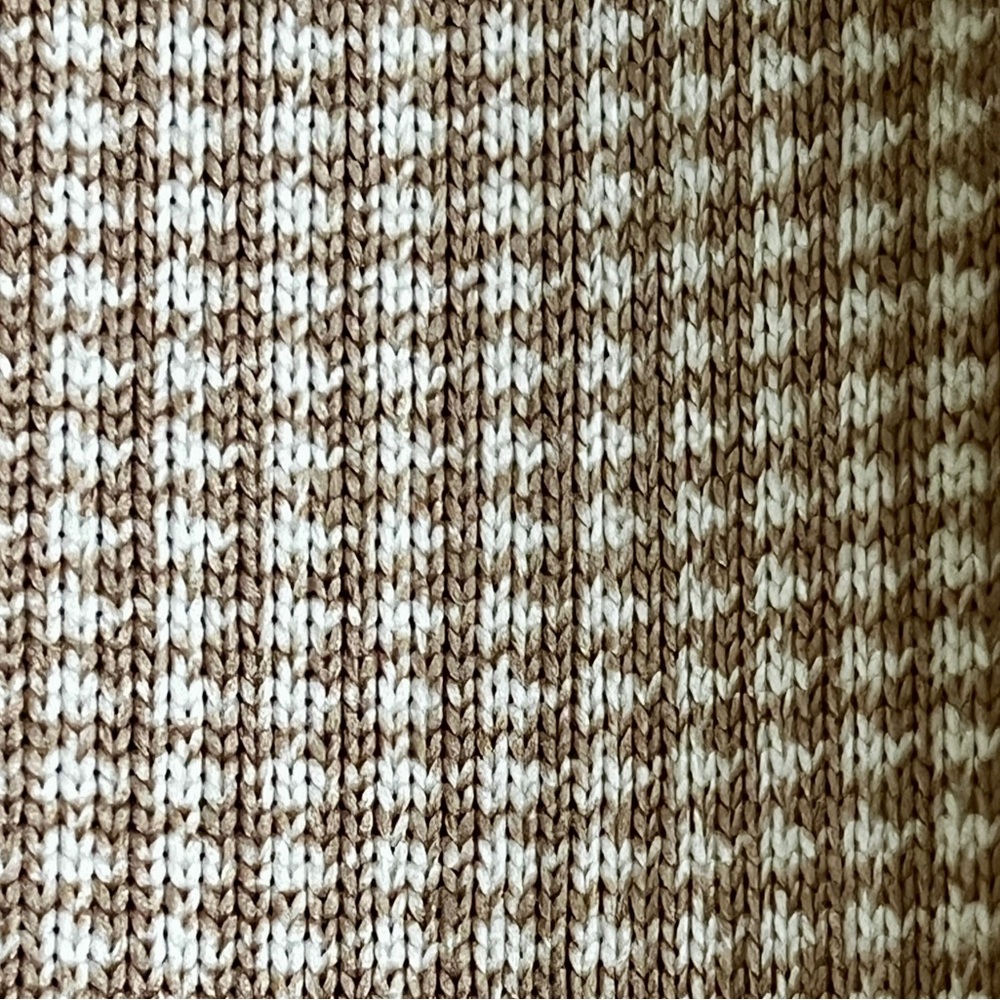 EUC J.Crew Houndstooth Funnel Neck Sweater Beige Cream Pullover Cozy Size S - Picture 8 of 14